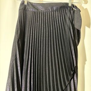 White House Black Market pleated foil wrap midi